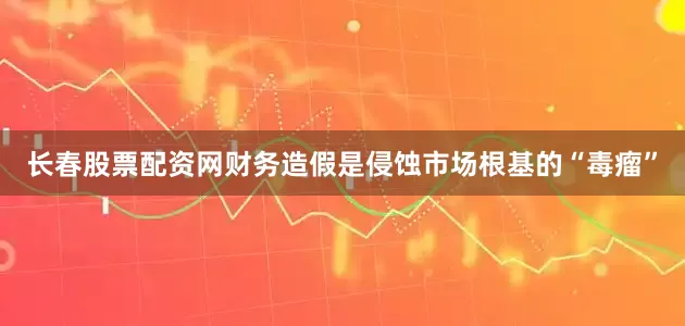 长春股票配资网财务造假是侵蚀市场根基的“毒瘤”
